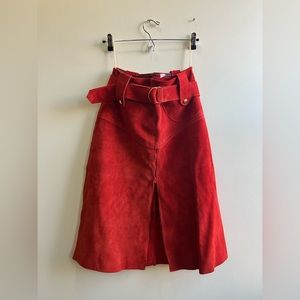 Suede Western Midi Skirt